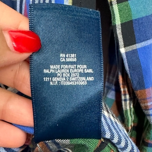 Vintage Kids Ralph Lauren plaid button down size s(8) - Picture 5 of 7